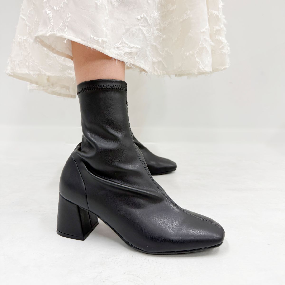 モード エ ジャコモ カリーノ MODE ET JACOMO carino 【レイン対応】ストレッチヒールブーツ (ブラック) ブラック