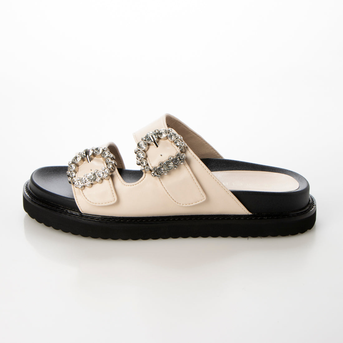 モード エ ジャコモ カリーノ MODE ET JACOMO carino 厚底ビジューバックルサンダル (アイボリー) アイボリー