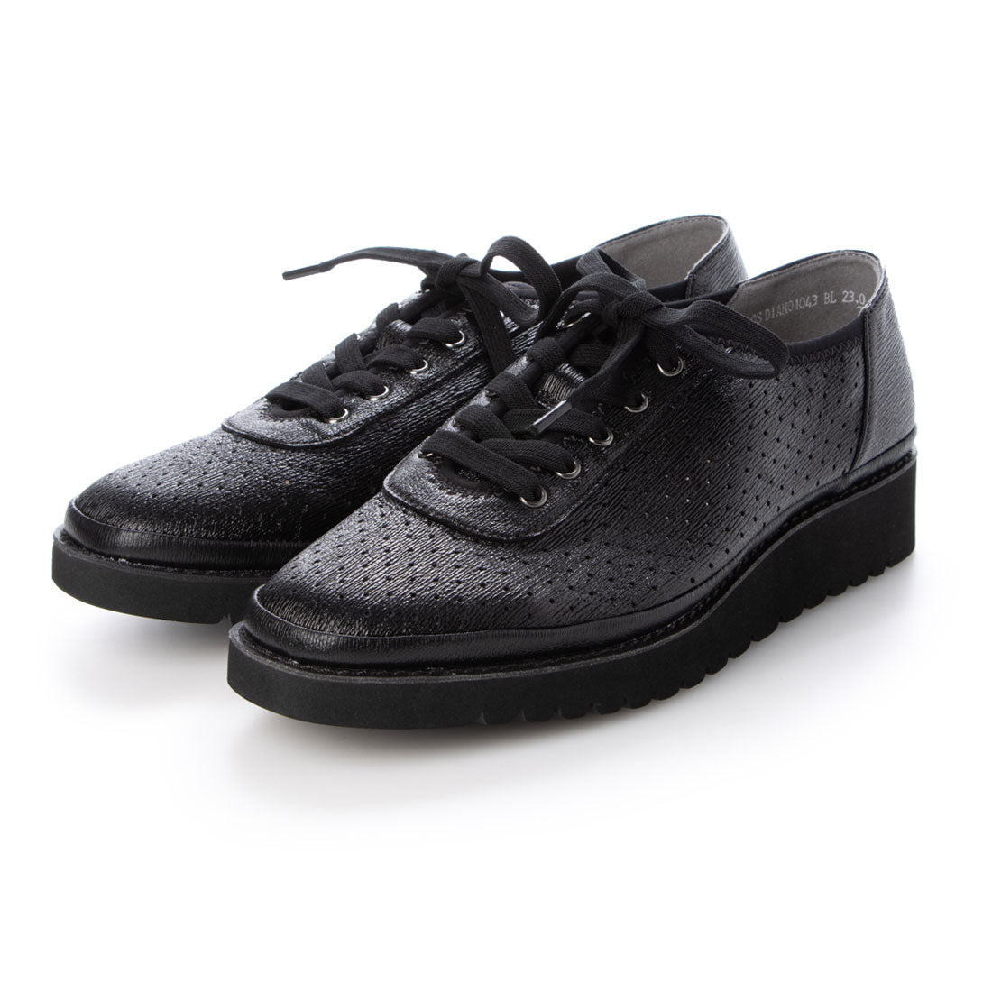モード エ ジャコモ ディッシィ MODE ET JACOMO DICI 【軽量】パンチングレースアップスニーカー,ブラック