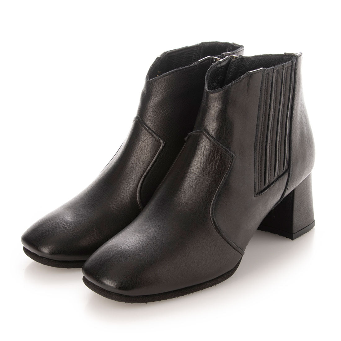 モード エ ジャコモ ディッシィ MODE ET JACOMO DICI 【3E】ウエスタンタイプチャンキーヒールショートブーツ,ブラック