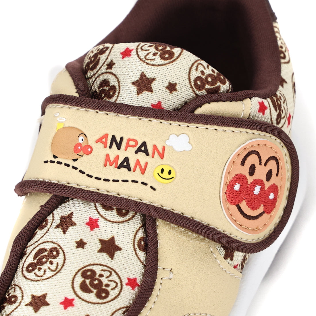 ムーンスター MoonStar アンパンマン スニーカー 靴 ベビー キャラクター 男の子 女の子 軽量 キッズつま先ゆったり 通園 幼稚園 (ブラウン) ブラウン