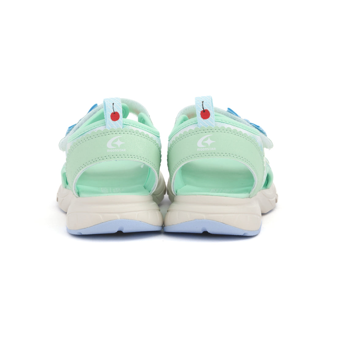 ムーンスター MoonStar キッズ サンダル スーパースター ラブラッシュ LV1219 女の子 バネのチカラ 子供靴 マジックテープ リボン (メロン) メロン