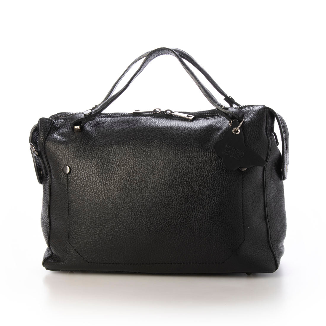 モードフルーレ MODE FOURRURE イタリアンカーフ横長トートバッグ (ブラック) ブラック