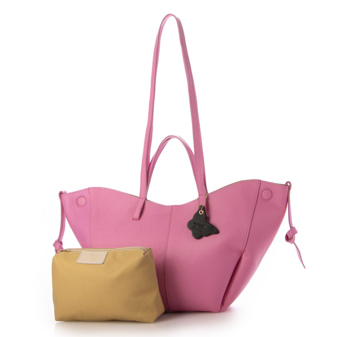 モードフルーレ MODE FOURRURE イタリアンカーフ2WAYトートバッグ (ピンク) ピンク