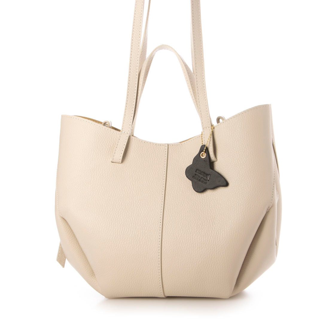 モードフルーレ MODE FOURRURE イタリアンカーフ2WAYトートバッグ (ベージュ) ベージュ