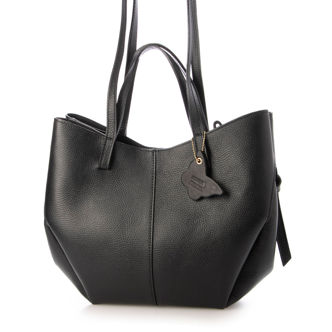 モードフルーレ MODE FOURRURE イタリアンカーフ2WAYトートバッグ (ブラック) ブラック