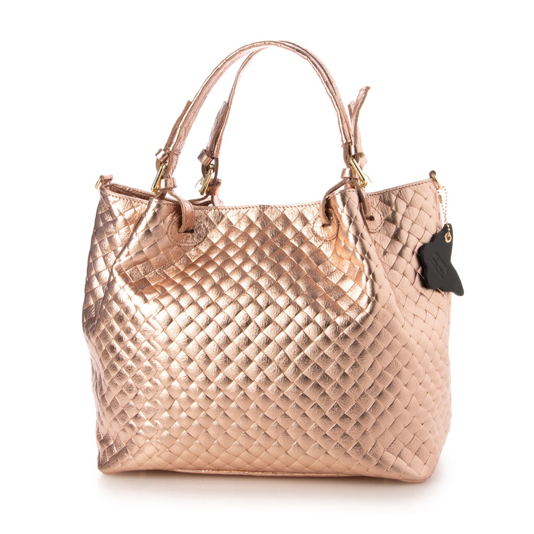 モードフルーレ MODE FOURRURE イタリアンカーフキルティング調型押トートバッグ (ピンクゴールド) ピンクゴールド