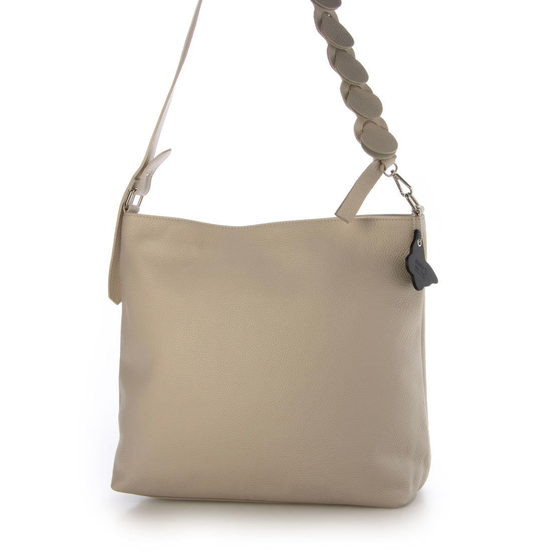 モードフルーレ MODE FOURRURE イタリアンカーフ台形ショルダーバッグ (スカイ) スカイ