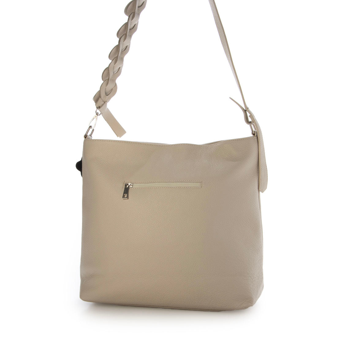 モードフルーレ MODE FOURRURE イタリアンカーフ台形ショルダーバッグ (スカイ) スカイ