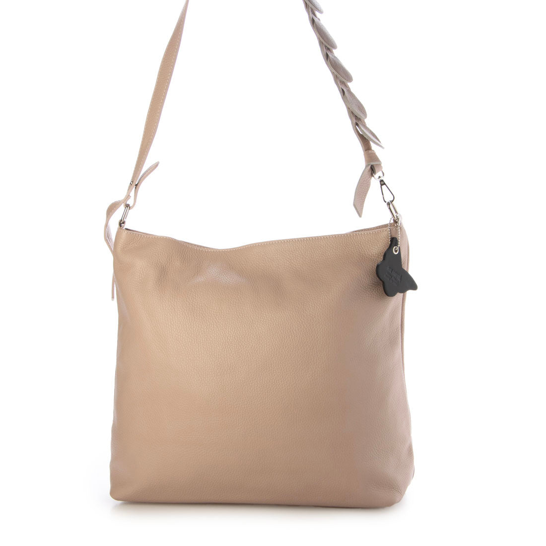 モードフルーレ MODE FOURRURE イタリアンカーフ台形ショルダーバッグ (ベビーピンク) ベビーピンク