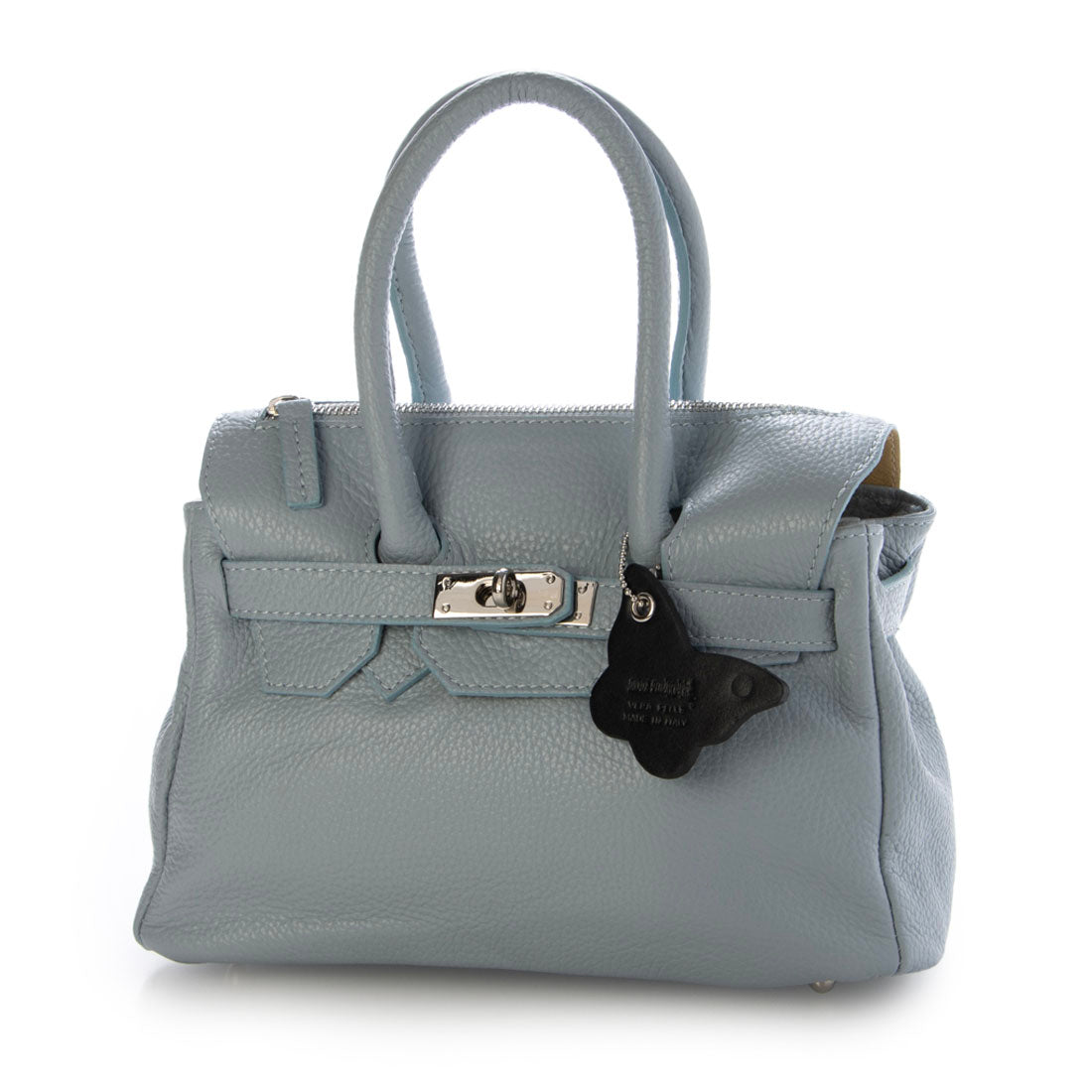 モードフルーレ MODE FOURRURE イタリアンカーフ金具付2WAYハンドバッグ (スカイ) スカイ