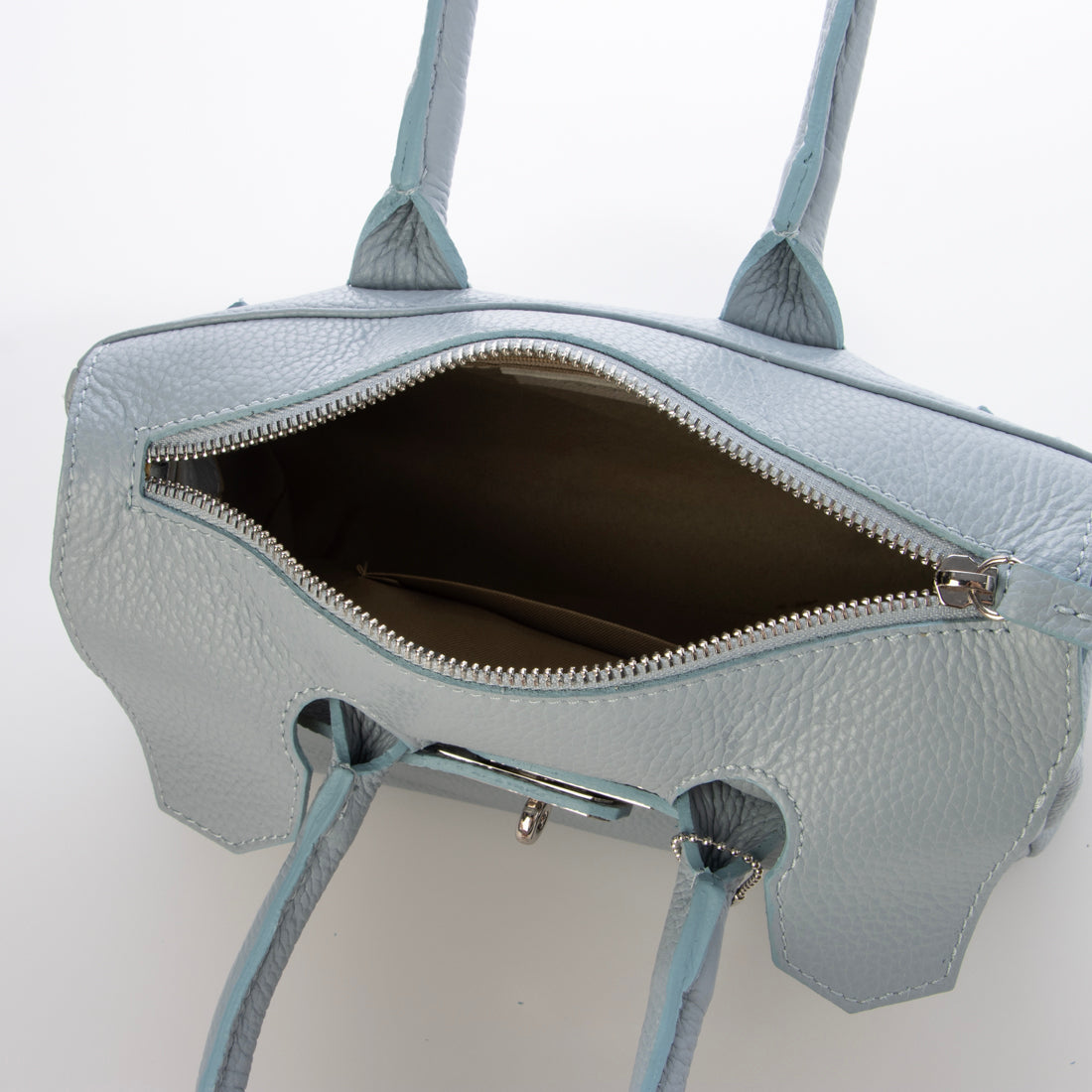 モードフルーレ MODE FOURRURE イタリアンカーフ金具付2WAYハンドバッグ (スカイ) スカイ