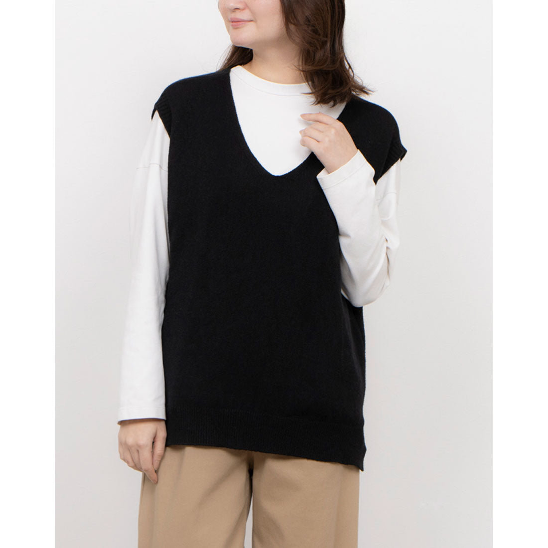 モードフルーレ MODE FOURRURE イタリア製ソフトタッチニットベスト