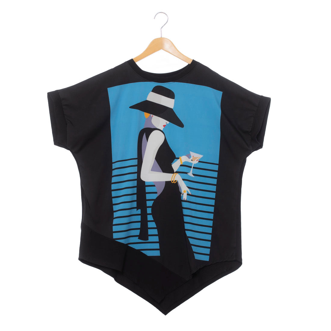 モードフルーレ MODE FOURRURE イタリア製カットソー (ブルー) ブルー