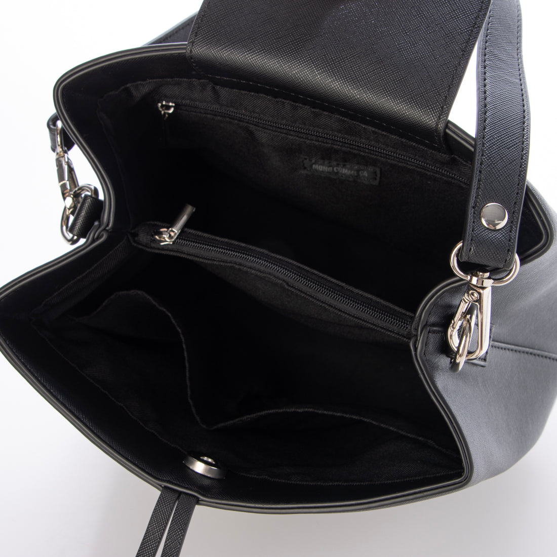 モノコムサ MONO COMME CA 〔モノコムサ〕 ロゴプレート ミニバッグ (ブラック) ブラック