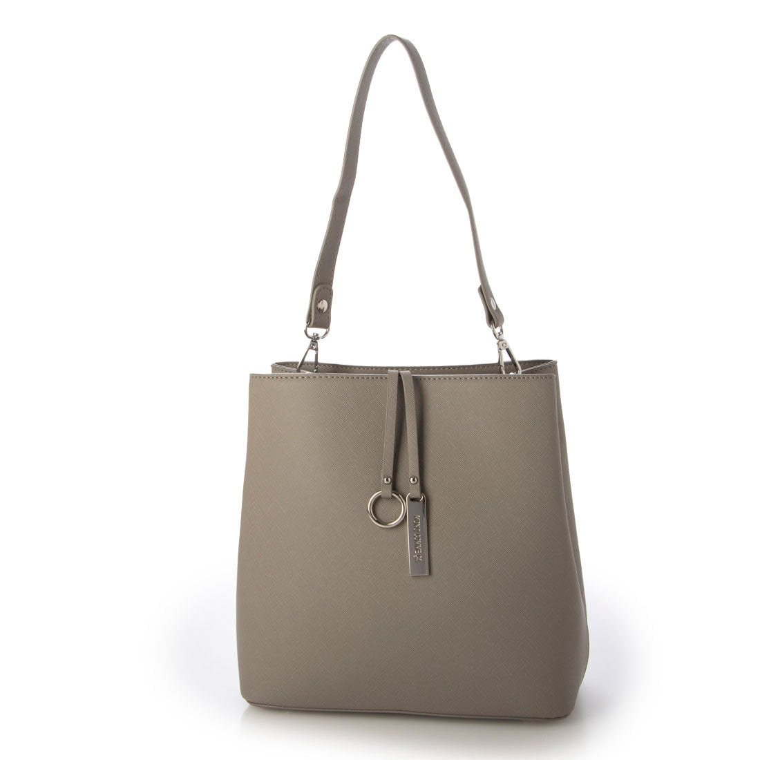 モノコムサ MONO COMME CA 〔モノコムサ〕 ロゴプレート ミニバッグ (グレー) グレー