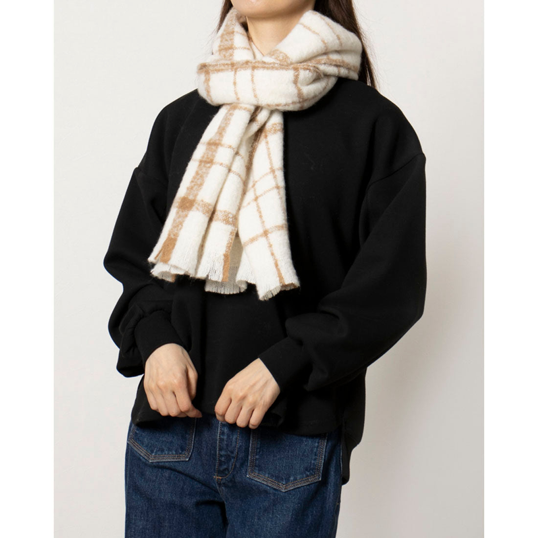モノコムサ MONO COMME CA 〔モノコムサ〕 シャギーチェックストール