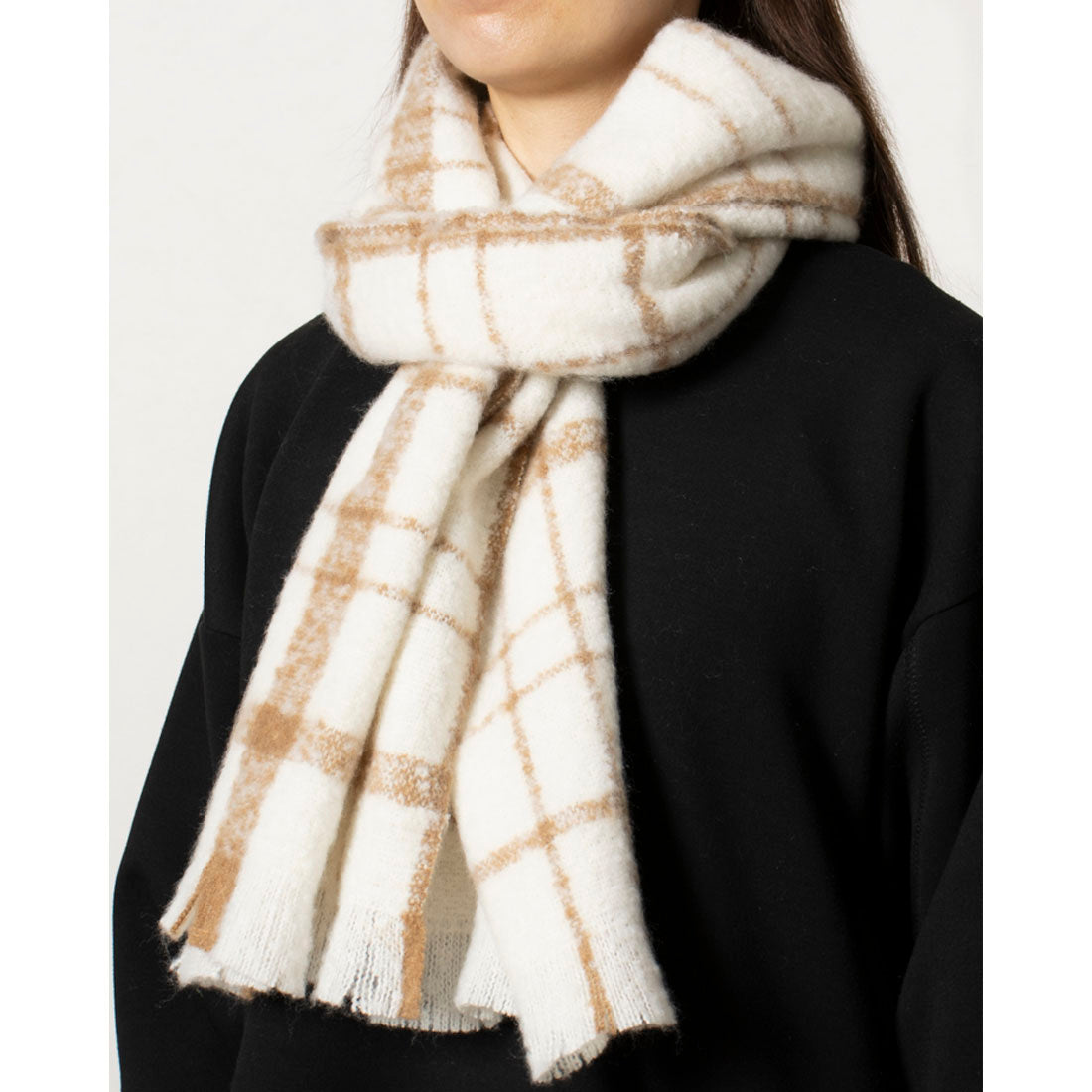 モノコムサ MONO COMME CA 〔モノコムサ〕 シャギーチェックストール