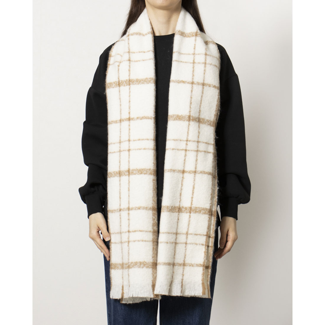 モノコムサ MONO COMME CA 〔モノコムサ〕 シャギーチェックストール