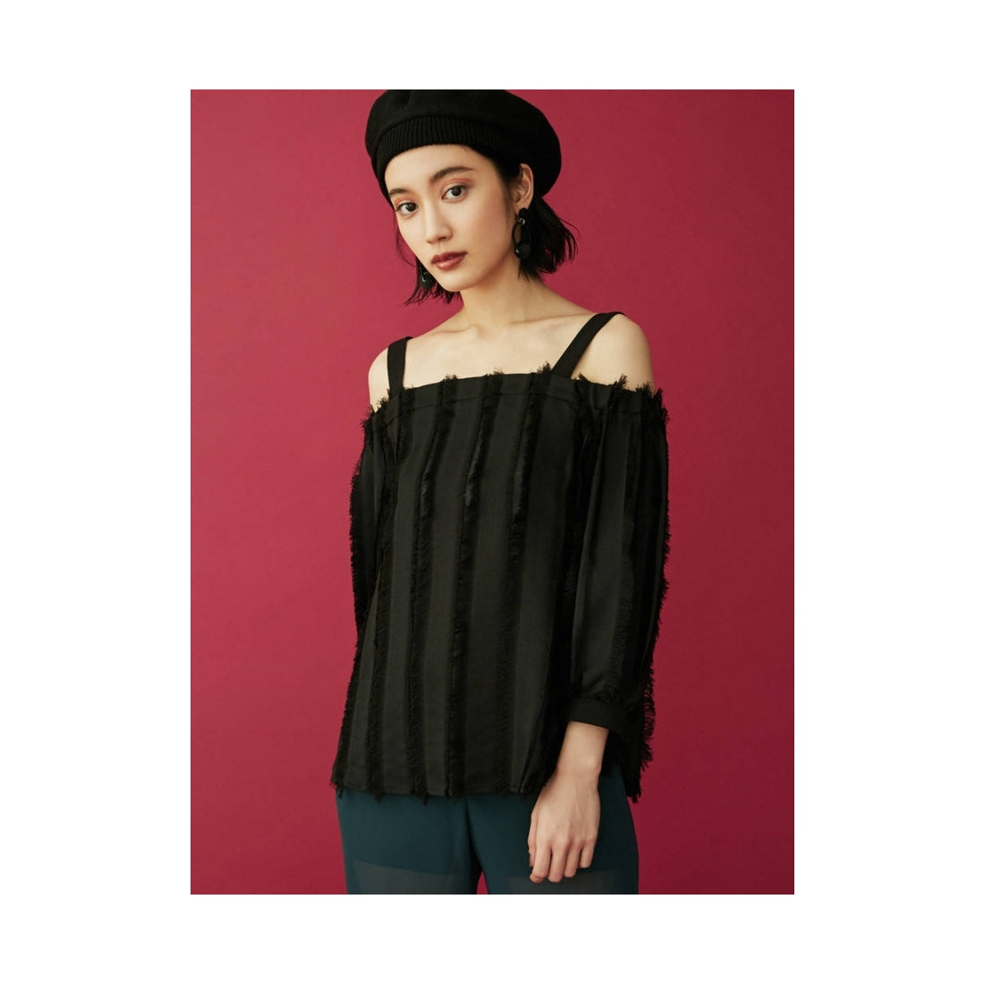 MURUA オフショルダーブラウス ホワイト