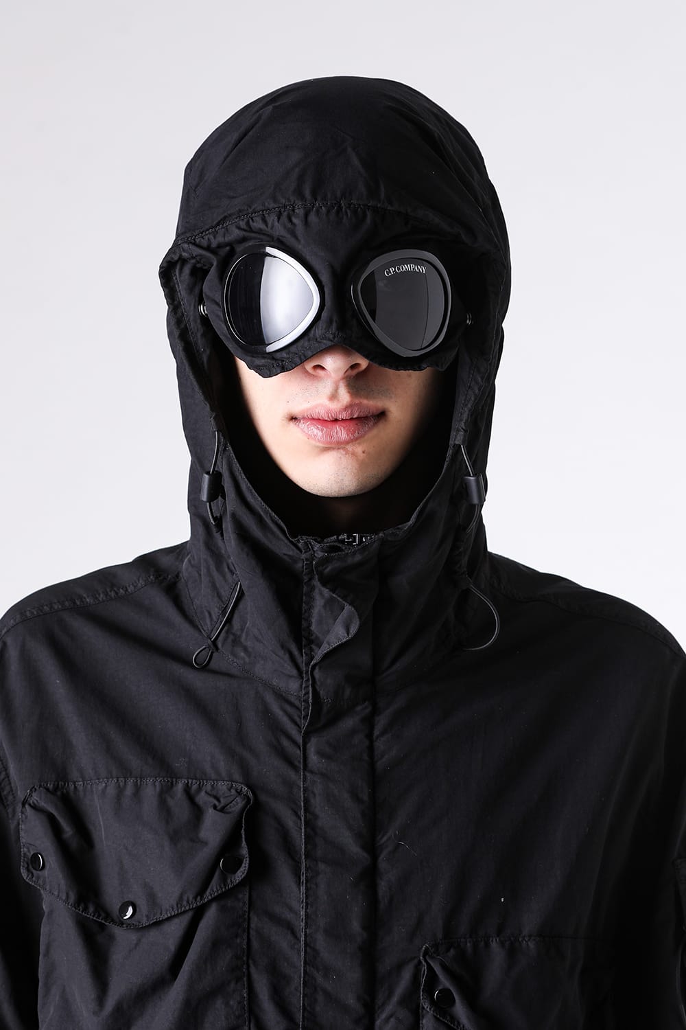 シーピーカンパニー C.P. COMPANY Flatt Nylon Goggle Jacket (Black) Black