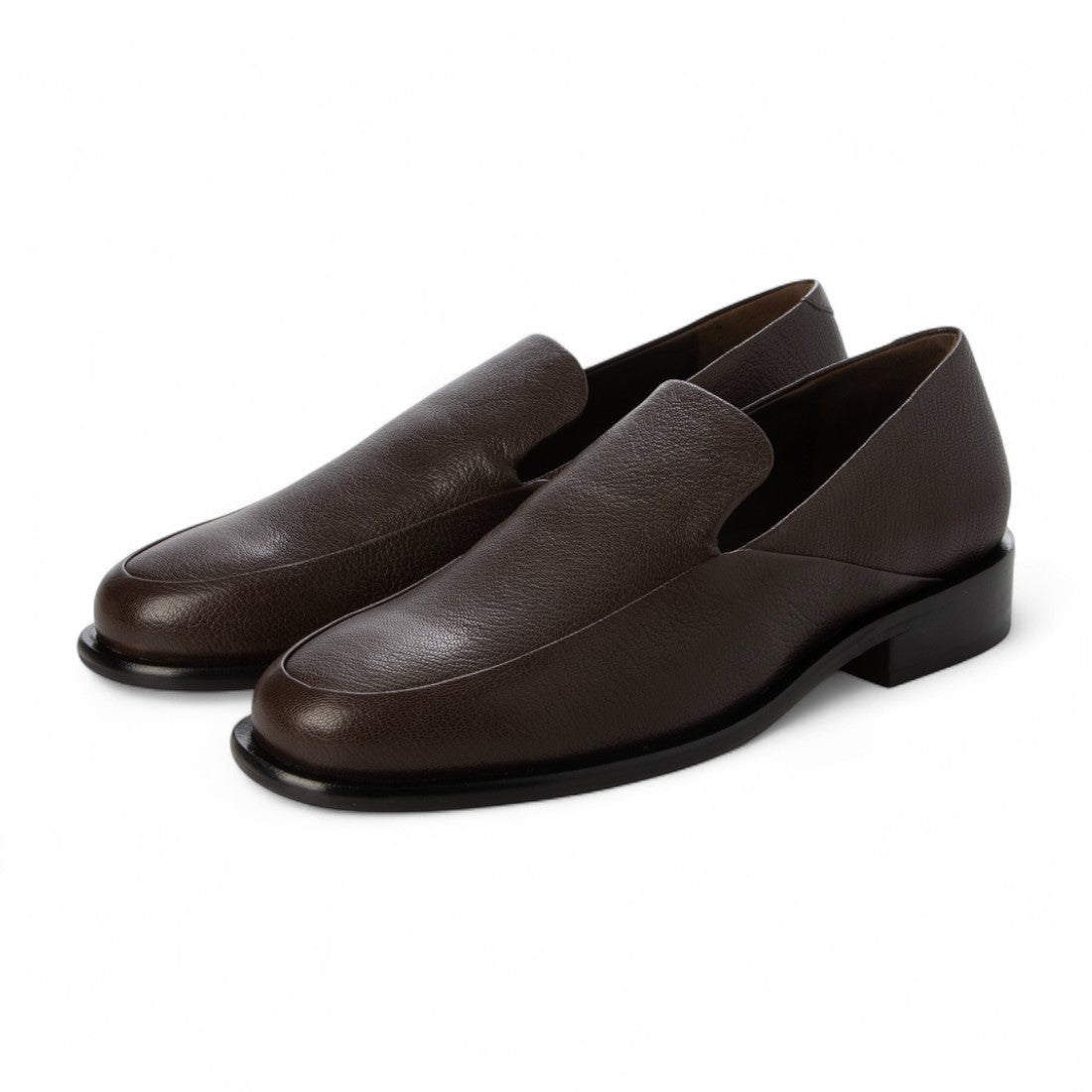 ジェイヴィエーエム JVAM ラウンドトウレザースリッポンシューズ (ブラウン) ブラウン