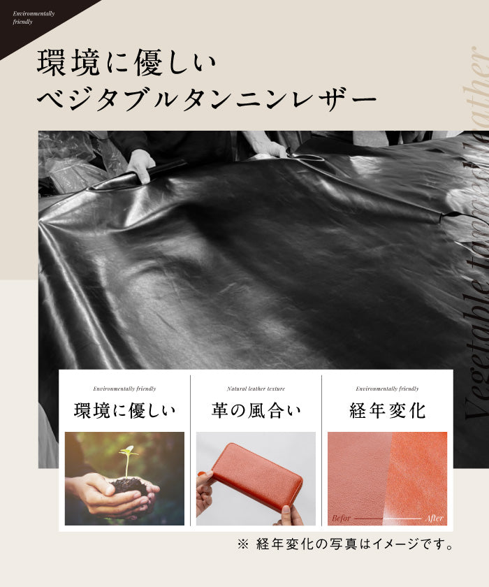 MURA 牛革 スキミング防止機能付き YKKラウンドファスナー 長財布