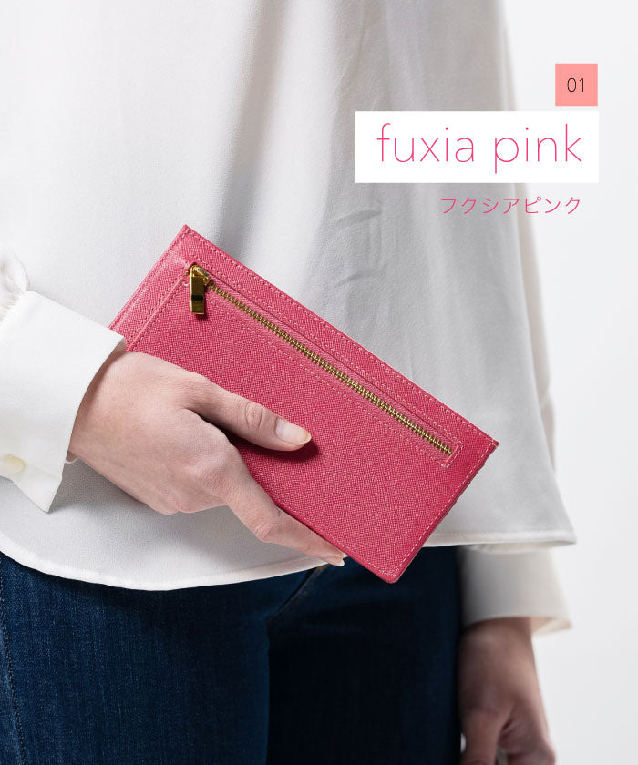 MURA 長財布 女士 薄型 沙菲亞諾皮革 薄型 真皮 RFID 防盜