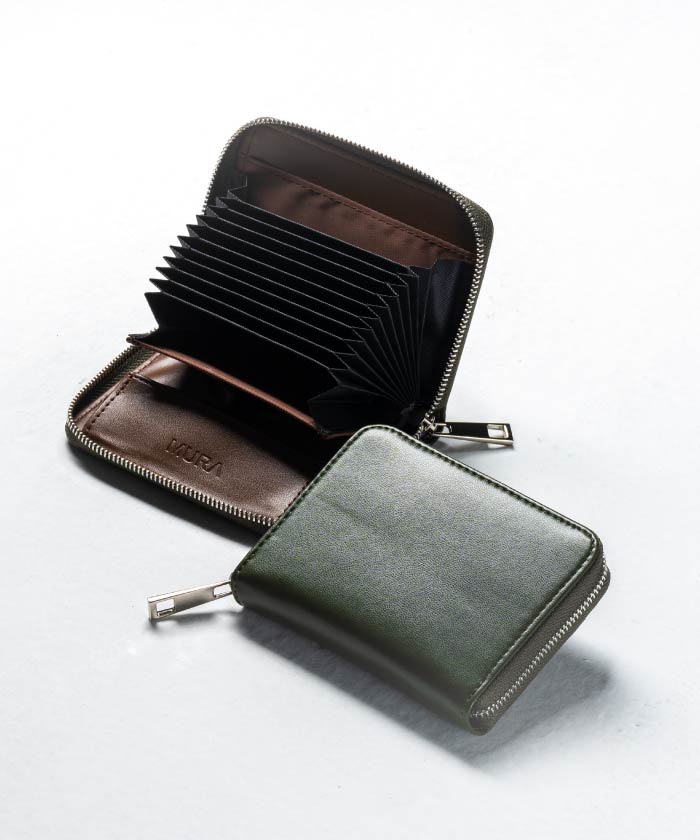Rimuページ MURA Vegan Leather Skimming Prevention Compact Mini Wallet