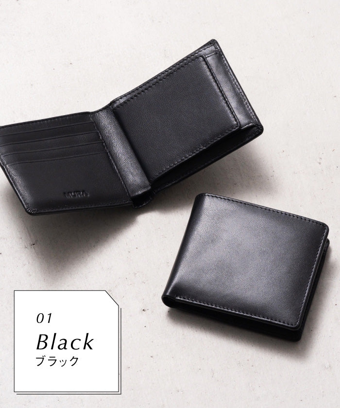 MURA ゴートレザー スキミング防止機能付き 二つ折り財布