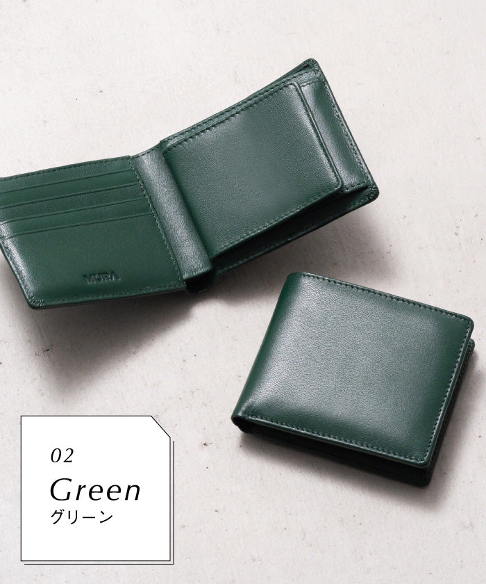 MURA ゴートレザー スキミング防止機能付き 二つ折り財布