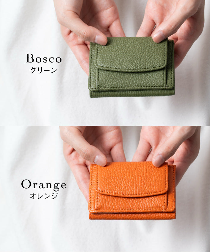 MURA ミニ財布 三つ折り レディース 本革 スキミング防止機能 財布 (グリーン) グリーン