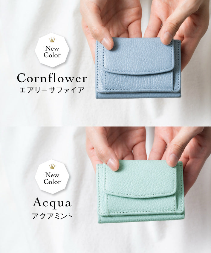 MURA ミニ財布 三つ折り レディース 本革 スキミング防止機能 財布 (グリーン) グリーン