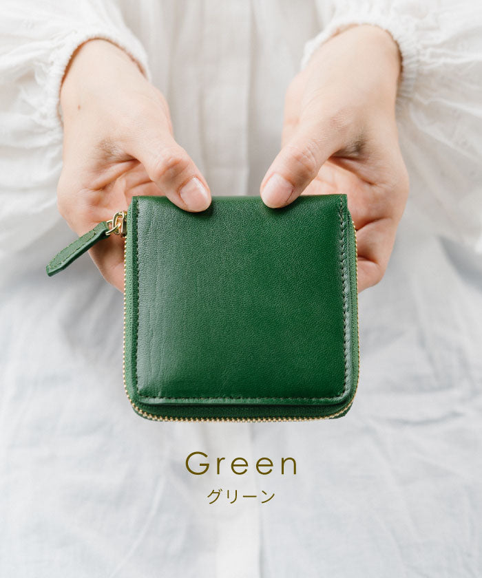 MURA 二つ折り財布 ファスナー 本革 やぎ革 レザー レディース 財布