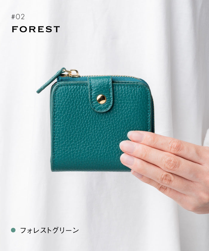 ムラ MURA イタリアン/フルグレイン シュリンク レザー ゴムバンドカード ポケットスキミング防止 スナップボタン付き 二つ折り財布