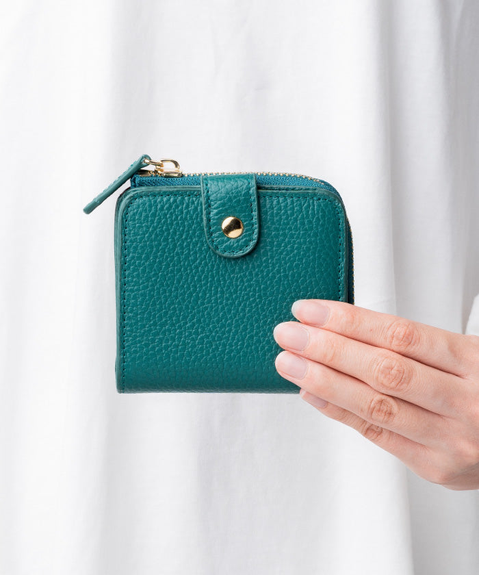 ムラ MURA イタリアン/フルグレイン シュリンク レザー ゴムバンドカード ポケットスキミング防止 スナップボタン付き 二つ折り財布