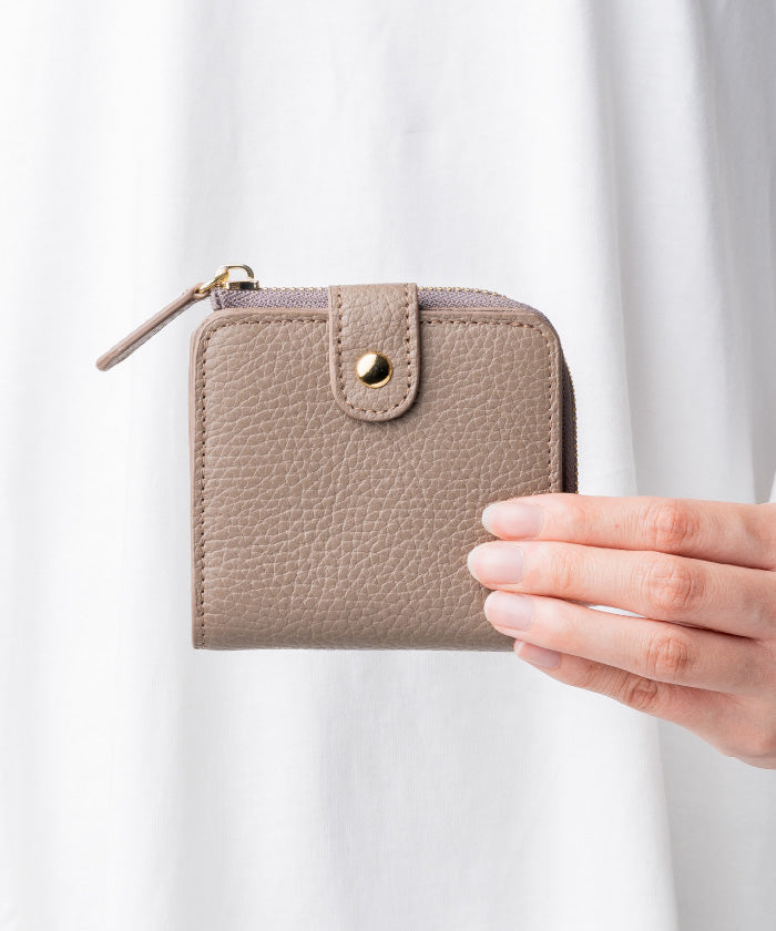 ムラ MURA イタリアン/フルグレイン シュリンク レザー ゴムバンドカード ポケットスキミング防止 スナップボタン付き 二つ折り財布