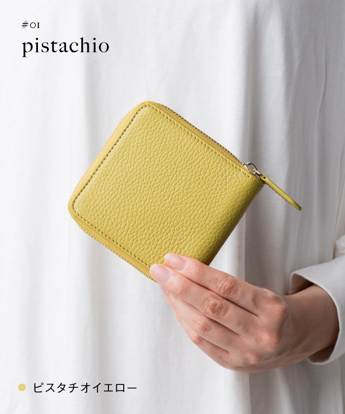 ムラ MURA MURA 意大利/全穀物 縮絨 皮革 防盜圓形拉鍊 二折式錢包