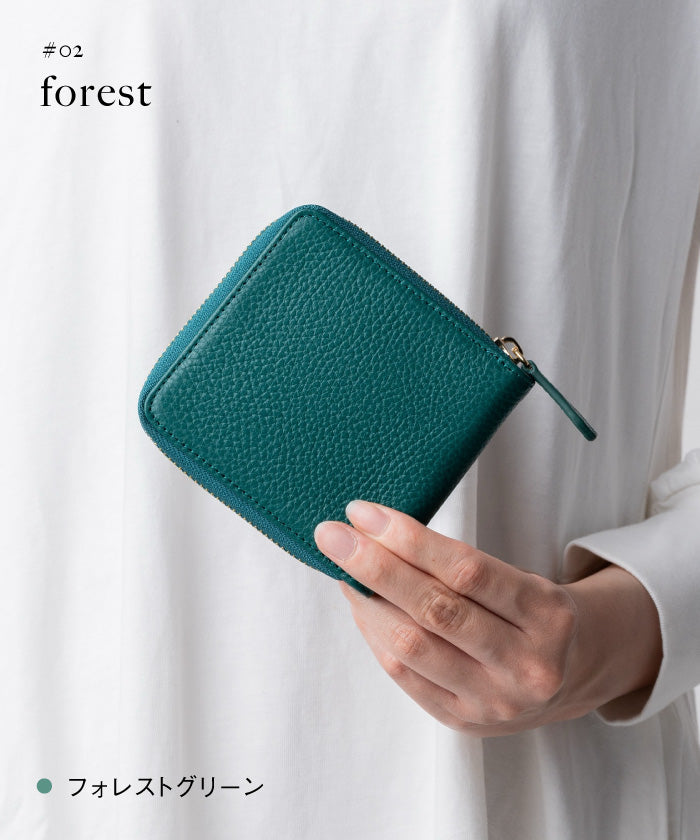 ムラ MURA MURA 意大利/全穀物 縮絨 皮革 防盜圓形拉鍊 二折式錢包