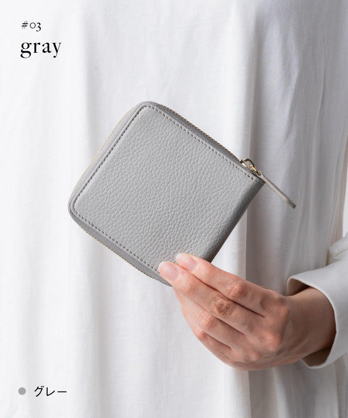 ムラ MURA MURA 意大利/全穀物 縮絨 皮革 防盜圓形拉鍊 二折式錢包