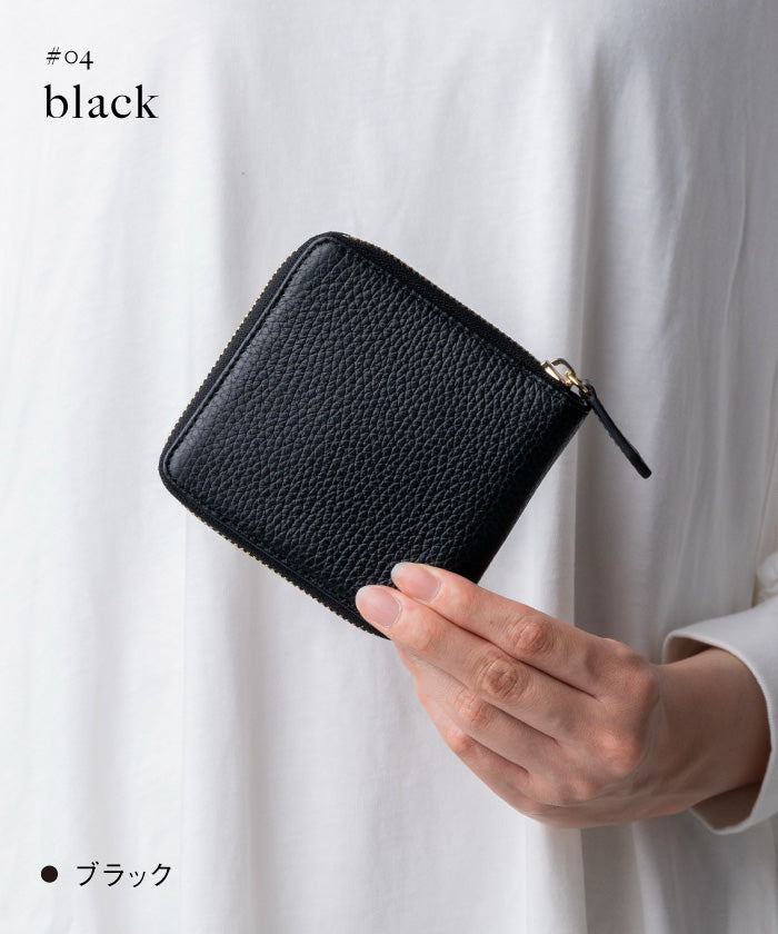 ムラ MURA MURA 意大利/全穀物 縮絨 皮革 防盜圓形拉鍊 二折式錢包