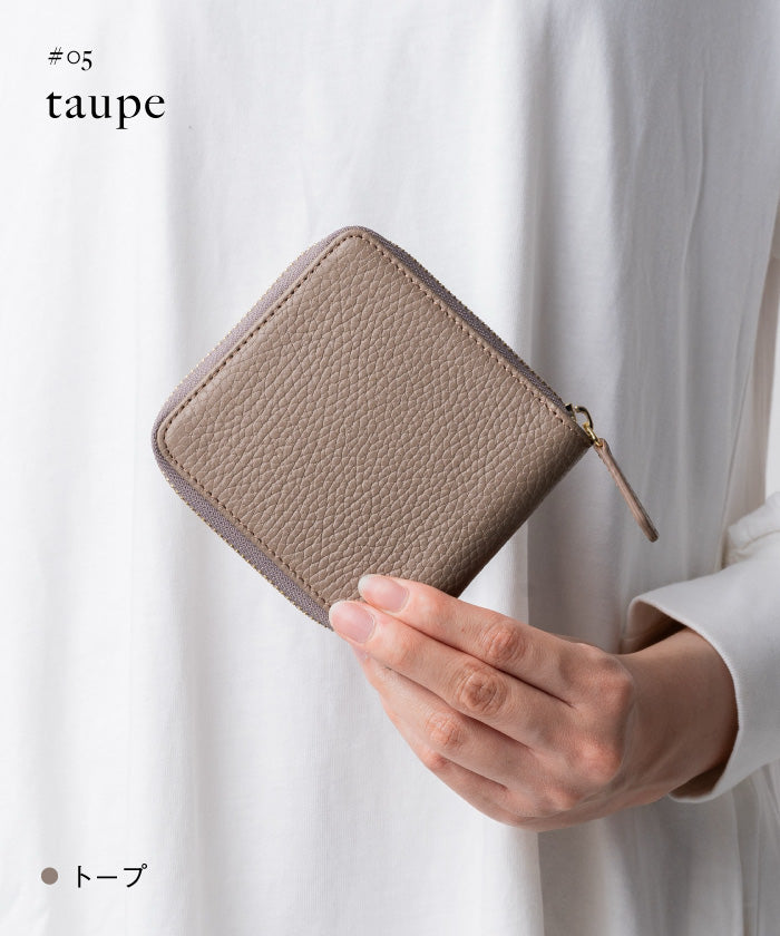 ムラ MURA MURA 意大利/全穀物 縮絨 皮革 防盜圓形拉鍊 二折式錢包