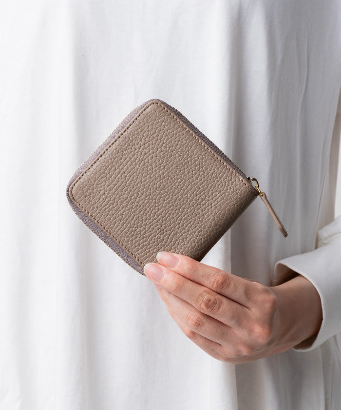 ムラ MURA MURA 意大利/全穀物 縮絨 皮革 防盜圓形拉鍊 二折式錢包