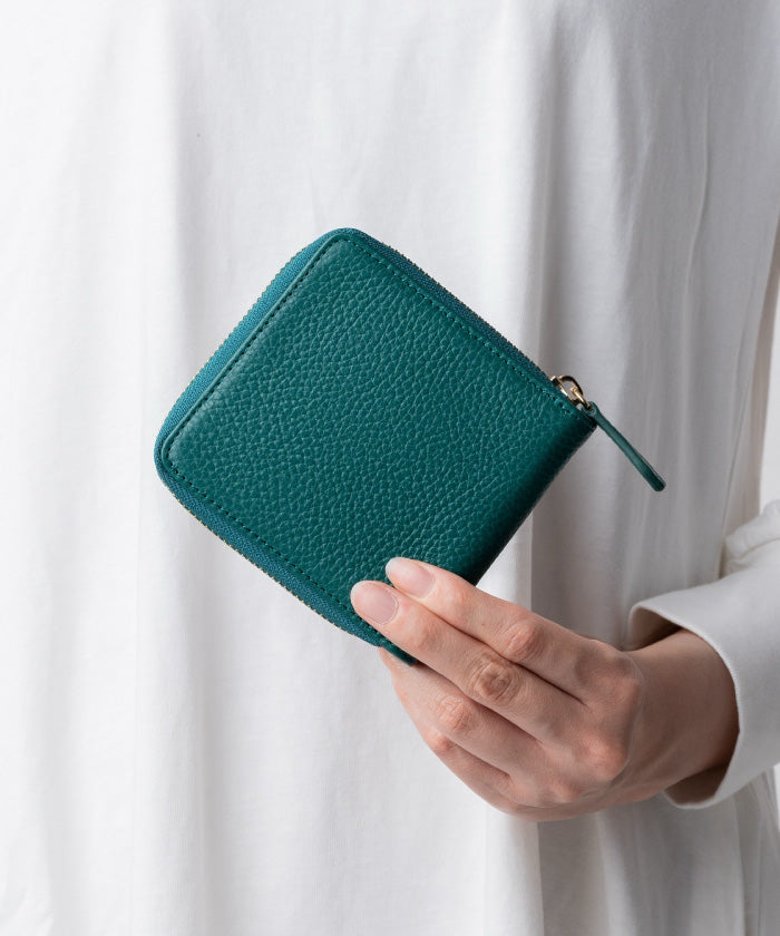 ムラ MURA MURA 意大利/全穀物 縮絨 皮革 防盜圓形拉鍊 二折式錢包