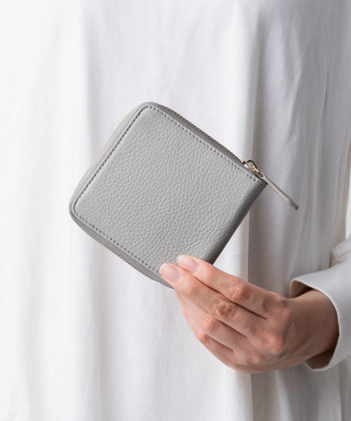 ムラ MURA MURA 意大利/全穀物 縮絨 皮革 防盜圓形拉鍊 二折式錢包