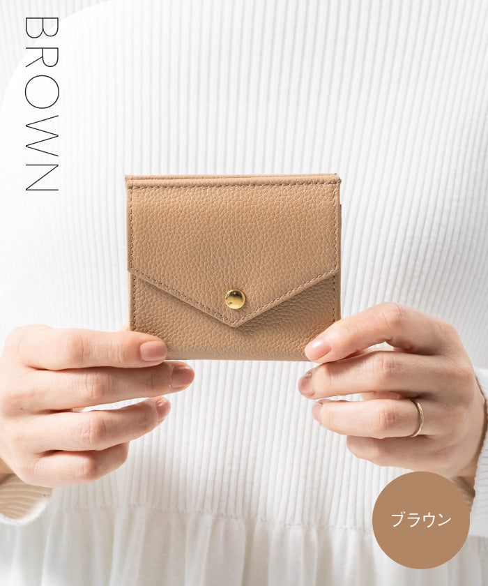 ムラ MURA MURA ゴートシュリンクレザー スキミング防止 スナップボタン 二つ折り財布 (ピンク) ピンク