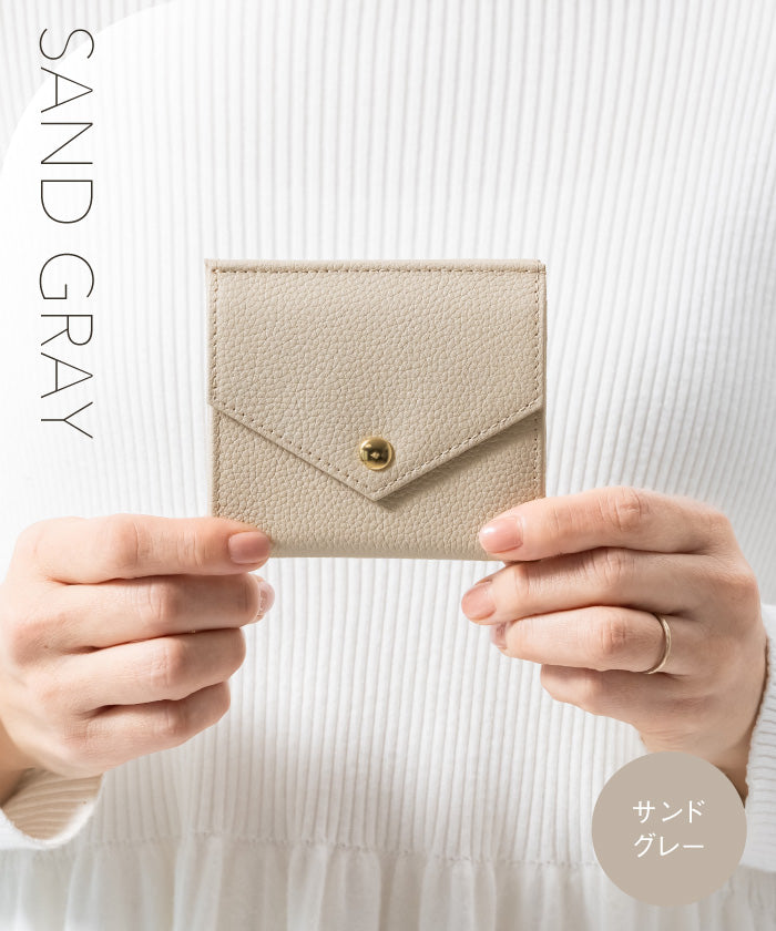 ムラ MURA MURA ゴートシュリンクレザー スキミング防止 スナップボタン 二つ折り財布 (ピンク) ピンク