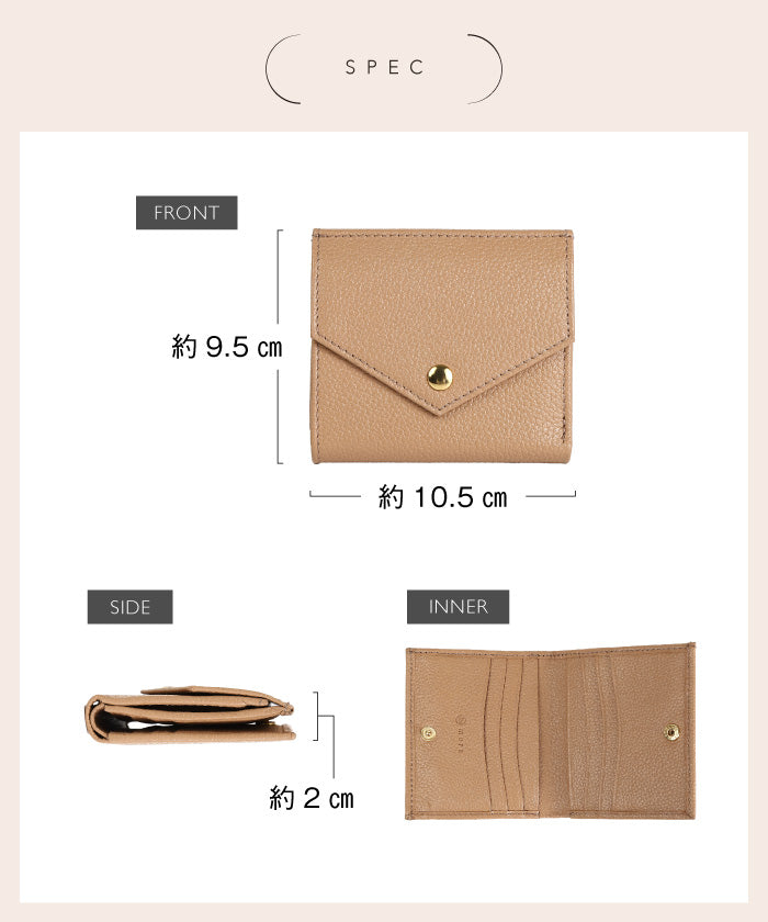 ムラ MURA MURA ゴートシュリンクレザー スキミング防止 スナップボタン 二つ折り財布 (ピンク) ピンク