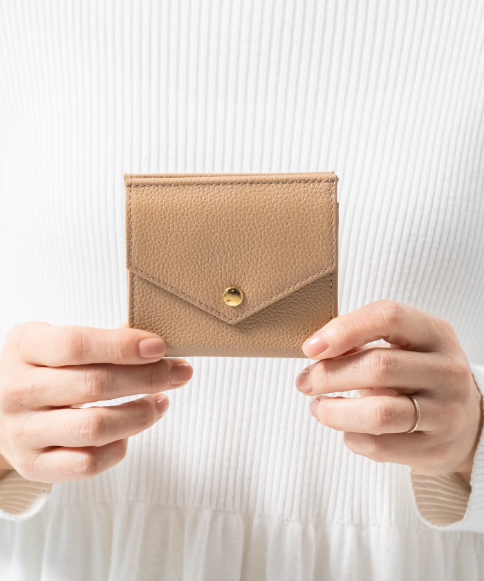 ムラ MURA MURA ゴートシュリンクレザー スキミング防止 スナップボタン 二つ折り財布 (ブラウン) ブラウン