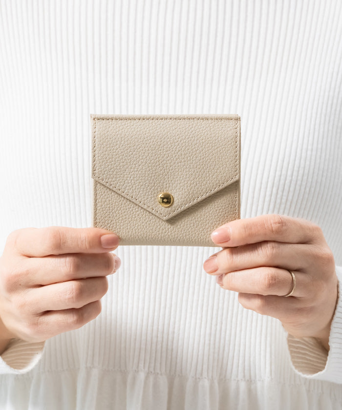 ムラ MURA MURA ゴートシュリンクレザー スキミング防止 スナップボタン 二つ折り財布 (サンドグレー) サンドグレー